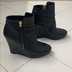 Michael Kors Leather Wedge Booties